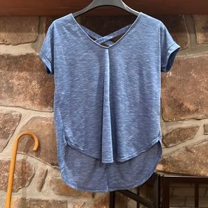 Blue open back T-shirt